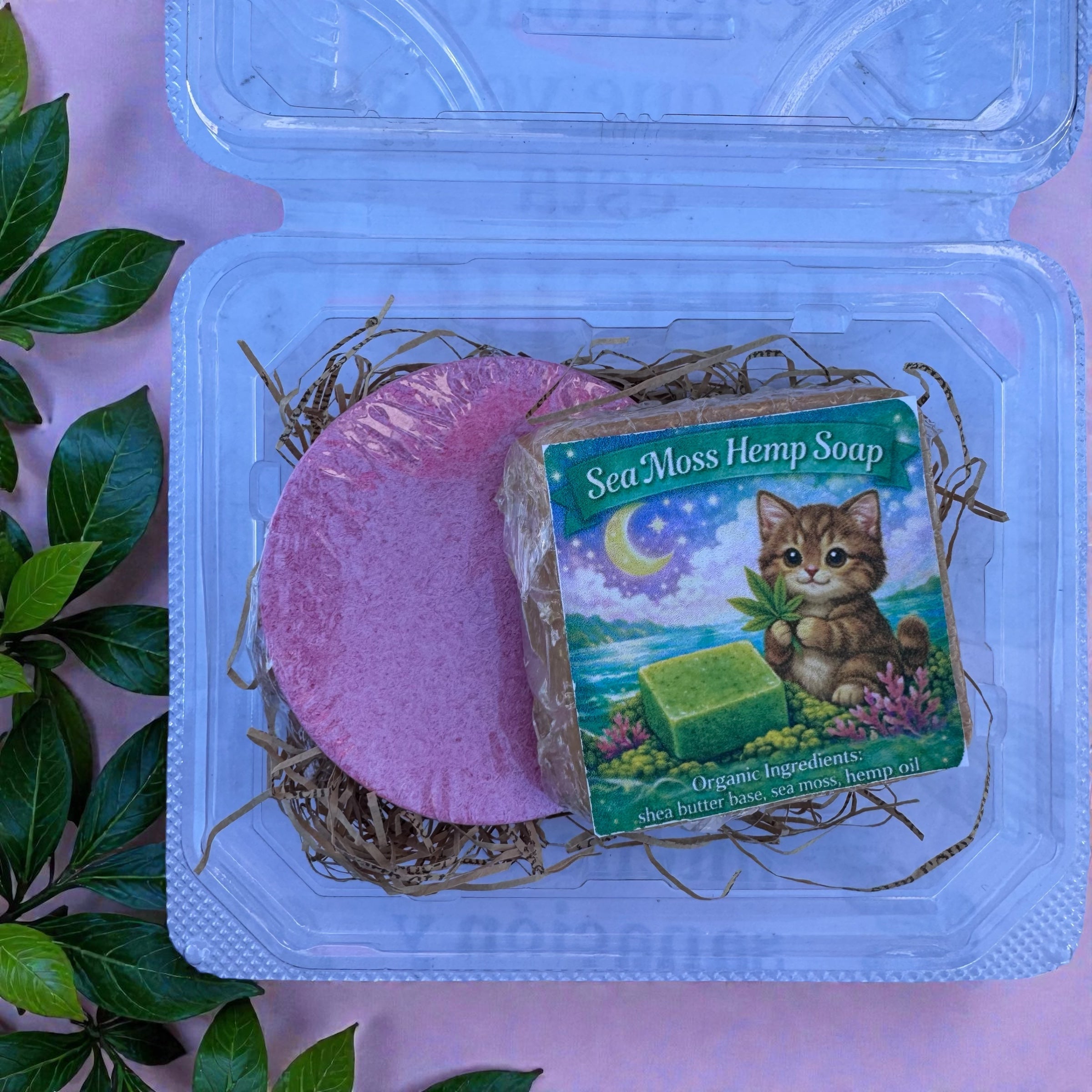 Small Sea Moss Hemp Soap + Facial Exfoliating Pad