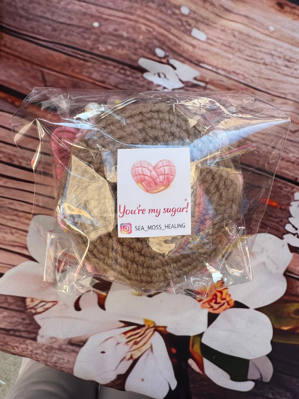 Crochet Pan Dulce Concha Keychain