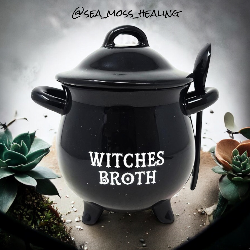 Witches Broth Black Ceramic Pot w/ Spoon