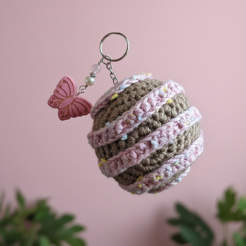 Crochet Pan Dulce Concha Keychain