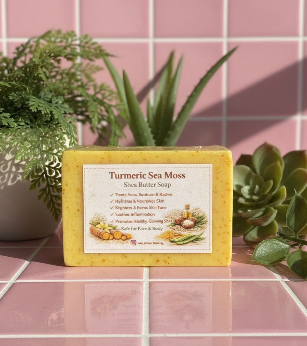 Large Sea Moss-Turmeric Facial Soap