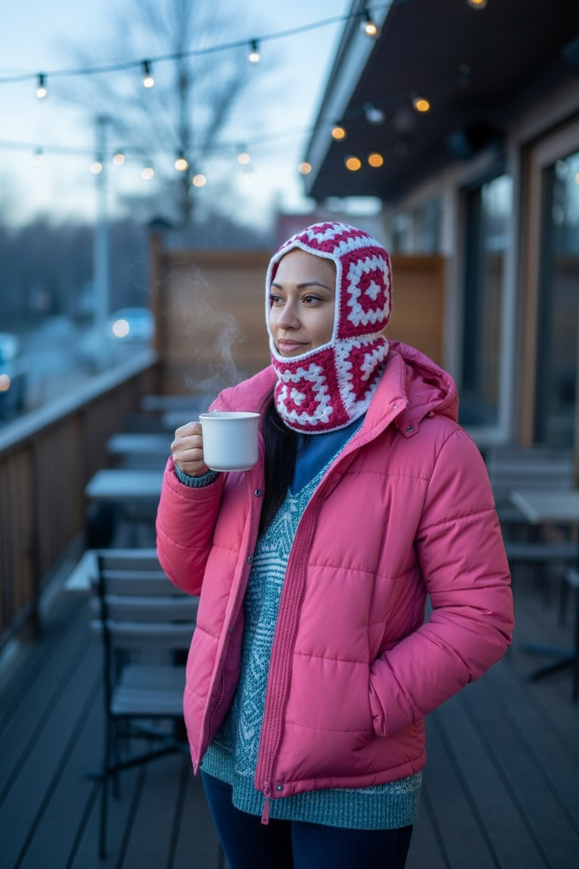 Balaclava Crochet Granny Squares Adult