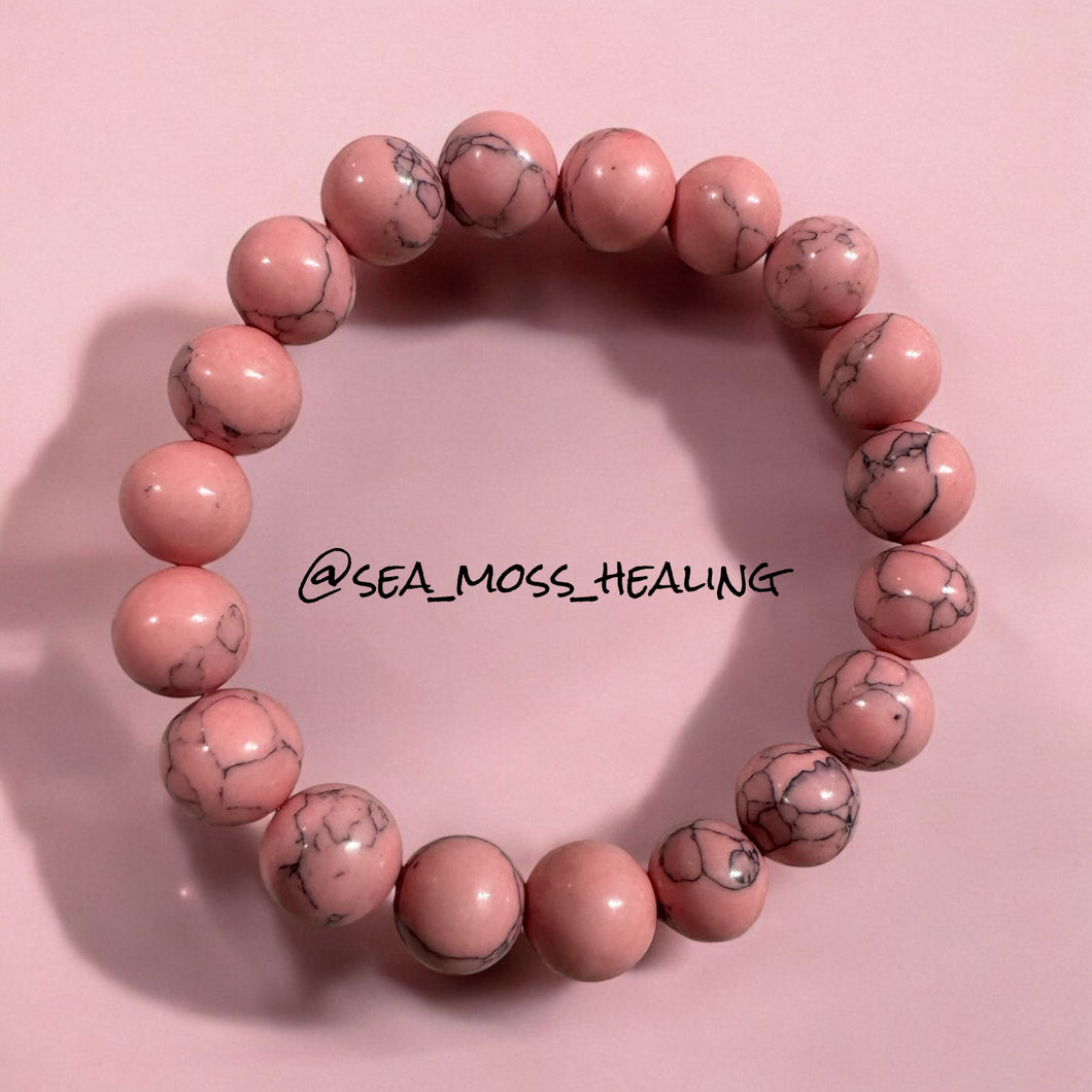 Pink Turquoise Bracelet 7.5” (10mm)