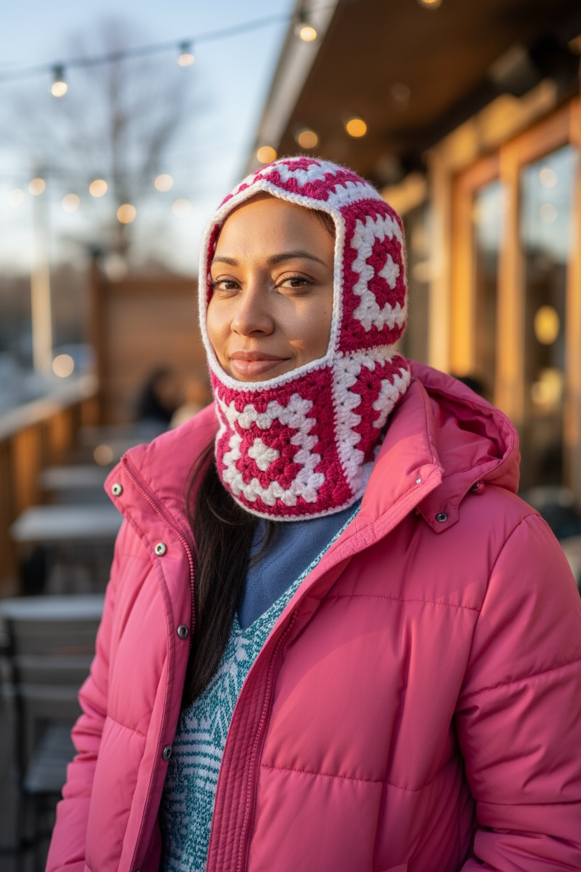 Balaclava Crochet Granny Squares Adult