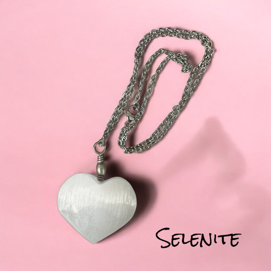 Selenite Heart Necklace